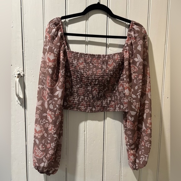 Dynamite Lisbet Long Sleeve Smocked Top - Picture 2 of 4